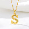 letter s necklace gold plated