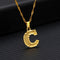 initial c necklace pendant gold plated