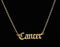 cancer astrology sign gold necklace pendant old english