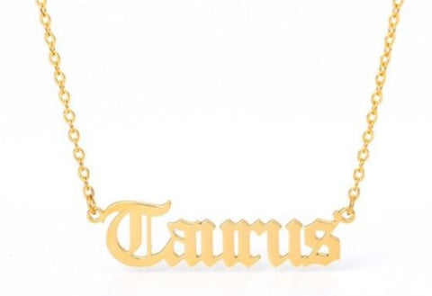 taurus necklace zodiac gold plated