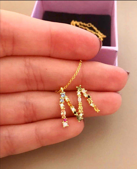 initial m letter necklace