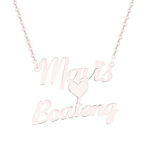 rose gold double nameplate