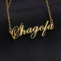 cursive personalized cheap necklace gold plated