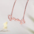 stethoscope name necklace with 18k rose gold