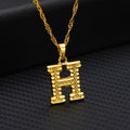alphabet h necklace gold plated