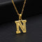 letter n initial necklace pendant