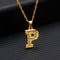 alphabet p necklace pendant gold