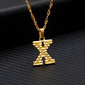 initial x gold plated stainless steel necklace