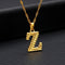 initial letter z necklace gold plated