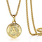 letter a round initial pendant necklace gold