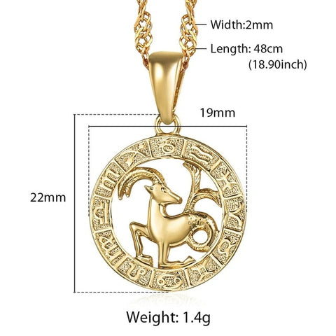 capricorn astrology necklace gold