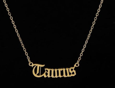taurus zodiac necklace gold
