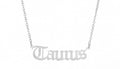 taurus astrology sign silver necklace