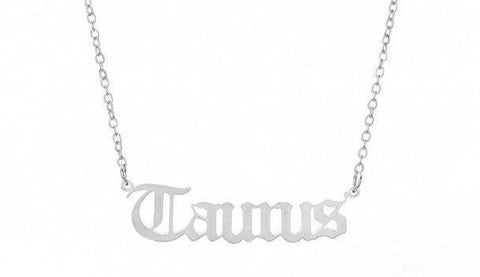 taurus astrology sign silver necklace