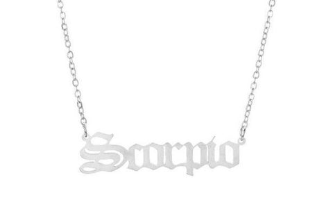 scorpio silver zodiac sign necklace