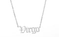 virgo sign silver necklace