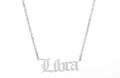 libra silver zodiac star sign necklace