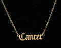 cancer astrology sign gold necklace pendant old english