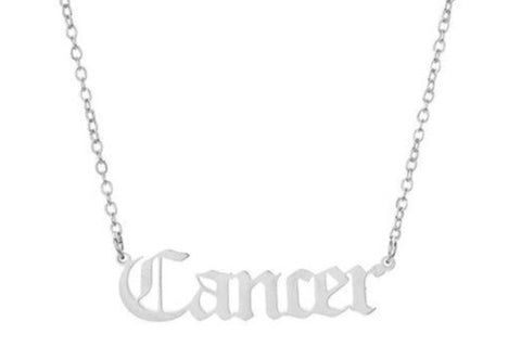 cancer constellation silver necklace old english pendant