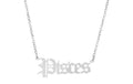 silver pisces zodiac necklace stainless steel