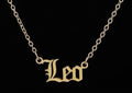 leo zodiac gold pendant necklace old english