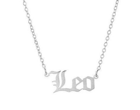 leo astrology sign silver necklace stainless steel