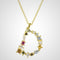 letter d gold initial sideways necklace pendant