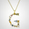 gold plated letter initial  necklace g