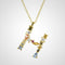 gold plated initial necklace letter h 