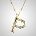 initial necklace p gold plated sideways letter 
