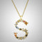 necklace letter s gold plating sterling silver