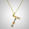 sideways initial necklace gold letter t