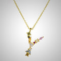letter y sideways gold plated initial necklace