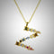 initial necklace z gold plated silver