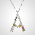initial necklace a 925 sterling silver letter with cubic zirconia
