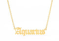 aquarius necklace zodiac pendant gold plated