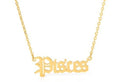 pisces necklace zodiac pendant gold plated