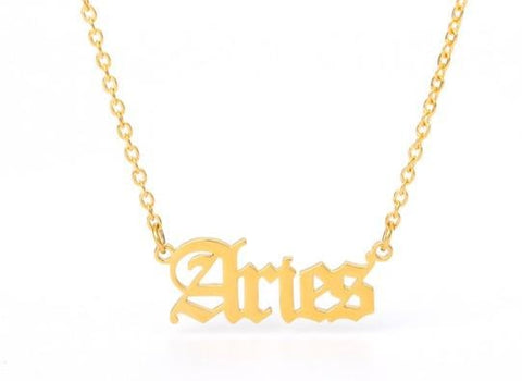 aries necklace zodiac pendant gold plated