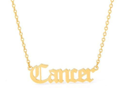 cancer necklace zodiac pendant gold plated
