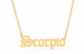 scorpio necklace zodiac pendant gold plated