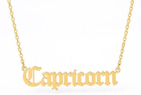 capricorn necklace zodiac pendant gold plated