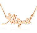 rose gold custom name necklace with hearts