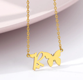 letter r necklace with heart and butterfly