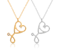 stethoscope necklace with heart gold and silver