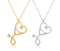 stethoscope necklace with heart gold and silver