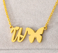 letter w necklace gold plated